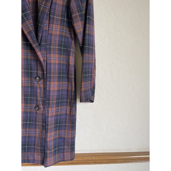 Closet. London Plaid Jacket Red Purple Black US Size 6 - Picture 5 of 7